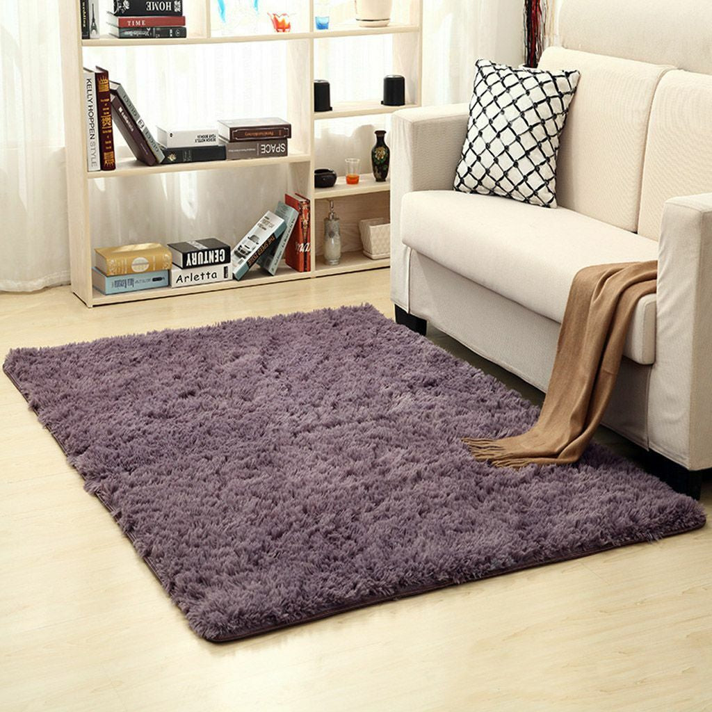 Fluffy Rugs Anti-Skid Shaggy Area Rug Dining Room Carpet Floor Mat Home Bedroom