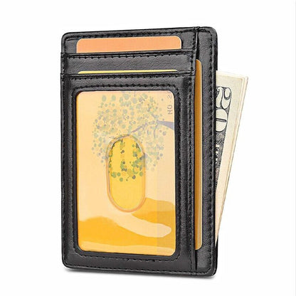 Men's RFID Blocking Leather Slim Wallet | Minimalist Credit Card Holder | Money & ID Storage | Unisex Fashion Purse | Holds up to 12 Cards