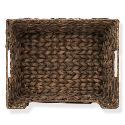 2Pk Wide Pantry Baskets, Hyacinth Wicker Kitchen Storage Bins for Shelves