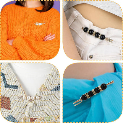 8PCS Pearl Brooch Pins, Decorative Safety Pins for Clothes, Faux Pearl Brooches