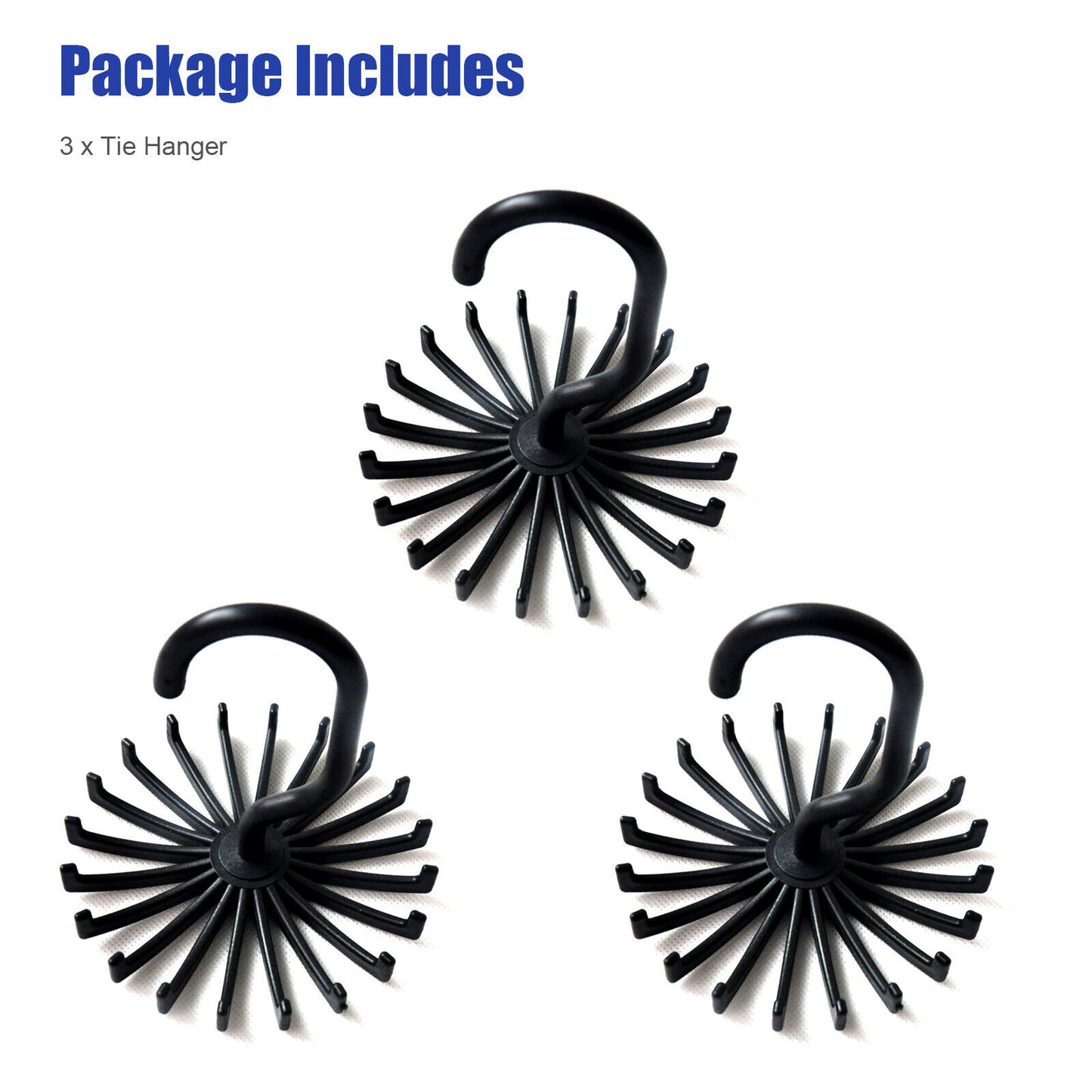 Neck Tie Rack 360° Rotating Hanger – Organize Ties, Belts & Scarves, Space-Saving Closet | Lightweight Smooth Installation Plastic Traditional Hanging