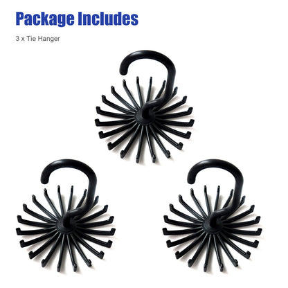 Neck Tie Rack 360° Rotating Hanger – Organize Ties, Belts & Scarves, Space-Saving Closet | Lightweight Smooth Installation Plastic Traditional Hanging