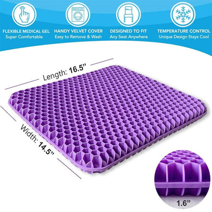 Gel Seat Cushion - Enhanced Double Thick Egg Seat Cushion with Non-Slip Cover...
