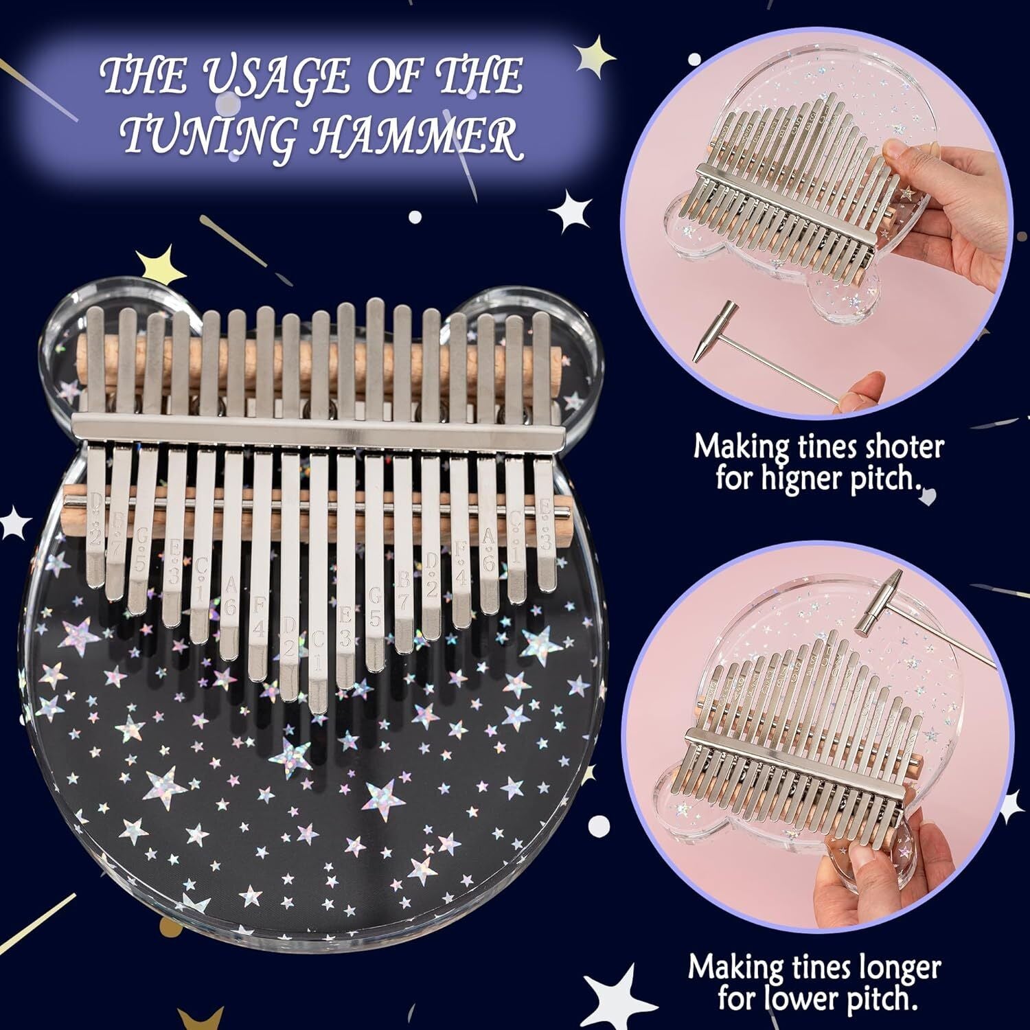 17-Key Kalimba Thumb Piano – Easy-to-Play Mbira for Beginners, Adults & Kids | Relaxing Aesthetic Gift Idea
