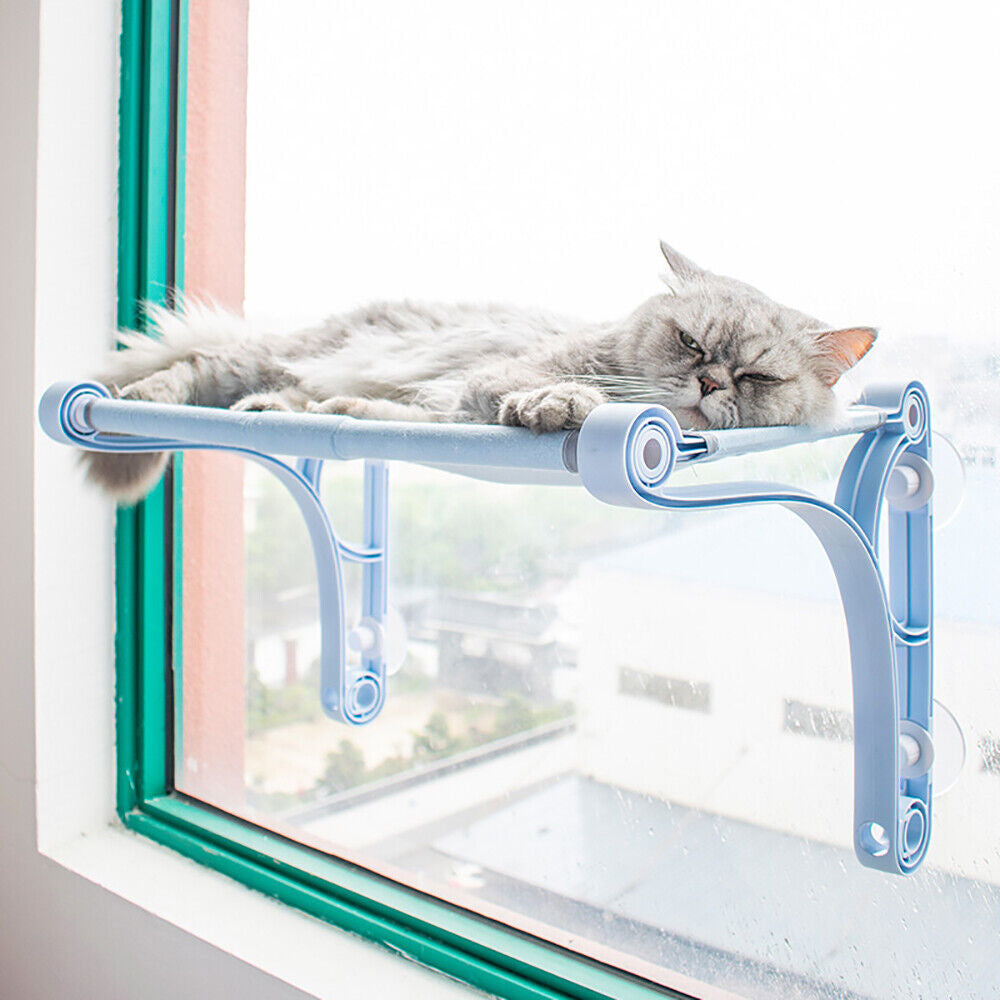 Cat Window Hammock Perch Seat - Strong Suction Cups, Breathable Canvas, Durable Design, Perfect Sunbathing & Birdwatching Spot for Your Furry Friend!