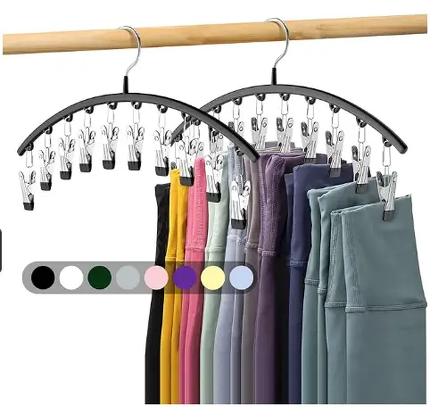 2 Pack Legging Organizer for Closet Metal Yoga Pants Hangers Each with 10 Clips