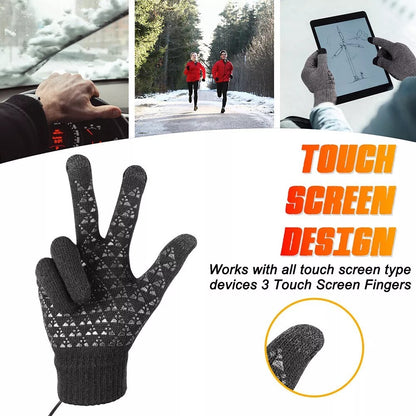Heated Gloves Electric Rechargeable Battery Hand Warm Windproof Thermal Winter