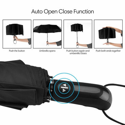 Automatic Umbrella Sun and Rain Anti-Uv Windproof 3 Folding Compact Umbrella HOT