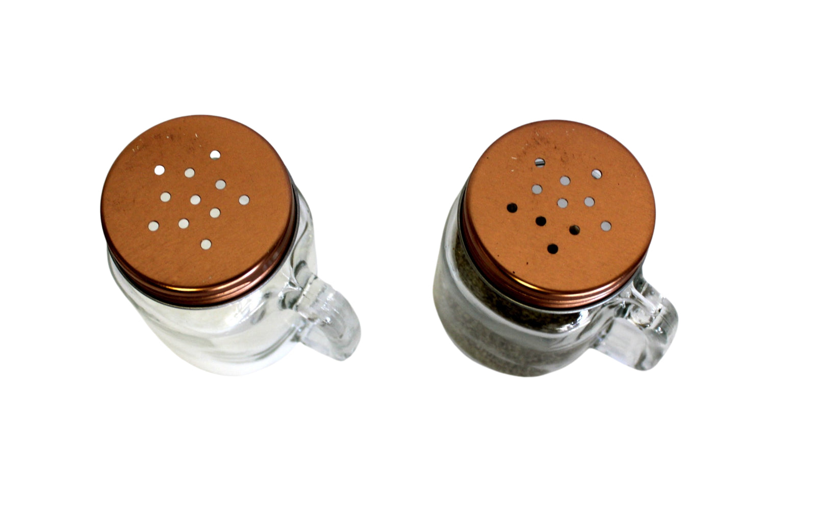 Retro Mason Jar Salt & Pepper Shaker Set – Clear Glass W/ Steel Lids, 3.25"