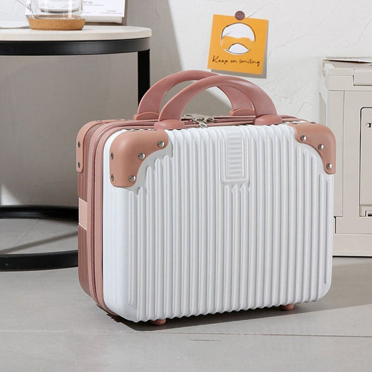 Vintage Suitcase Travel Makeup Suitcase Large Capacity Mini Luggage Case Portable Cosmetic Organizer Bag for Women & Girls