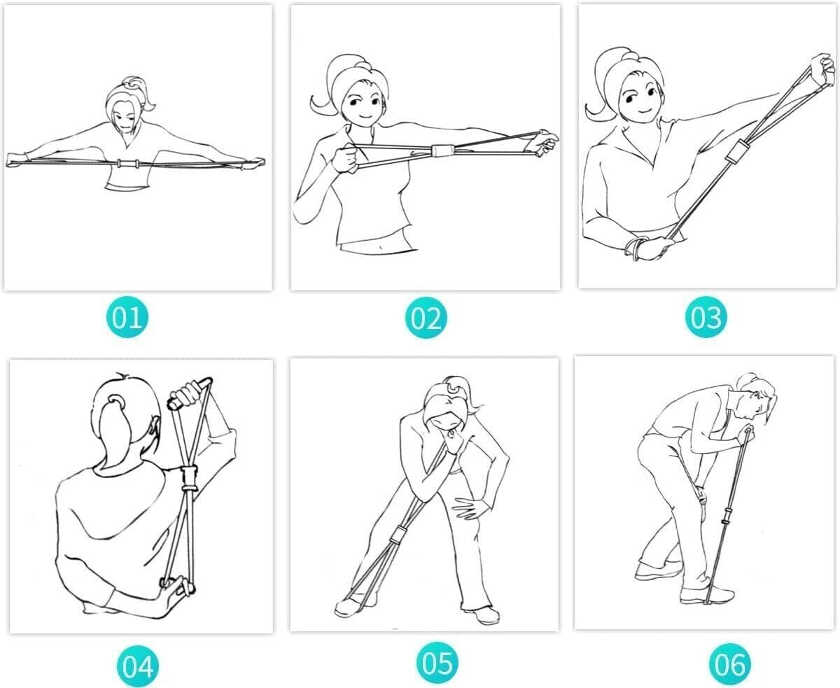 Fitness Figure 8 Yoga Pulling Rope Resistance Band & Arm Resistance Bands Workou