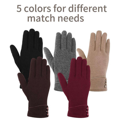 Women’s Warm Cashmere Touchscreen Gloves – Thick, Soft Winter Fleece Gloves for Texting, Typing, Cycling, Stylish Gift for Ladies