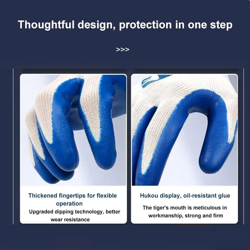 Men Women Gardening Gloves Breathable Rubber Coated Garden Gloves Working Gloves