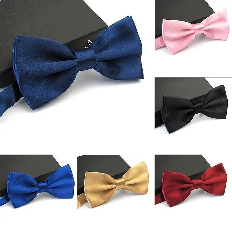 Mens Bow Tie Pre-Tied Fashion Novelty Adjustable Tuxedo Bowtie Wedding Necktie