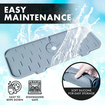Silicone Sink Faucet Splash Guard, Faucet Absorbent Mat, Kitchen Sink Faucet Mat