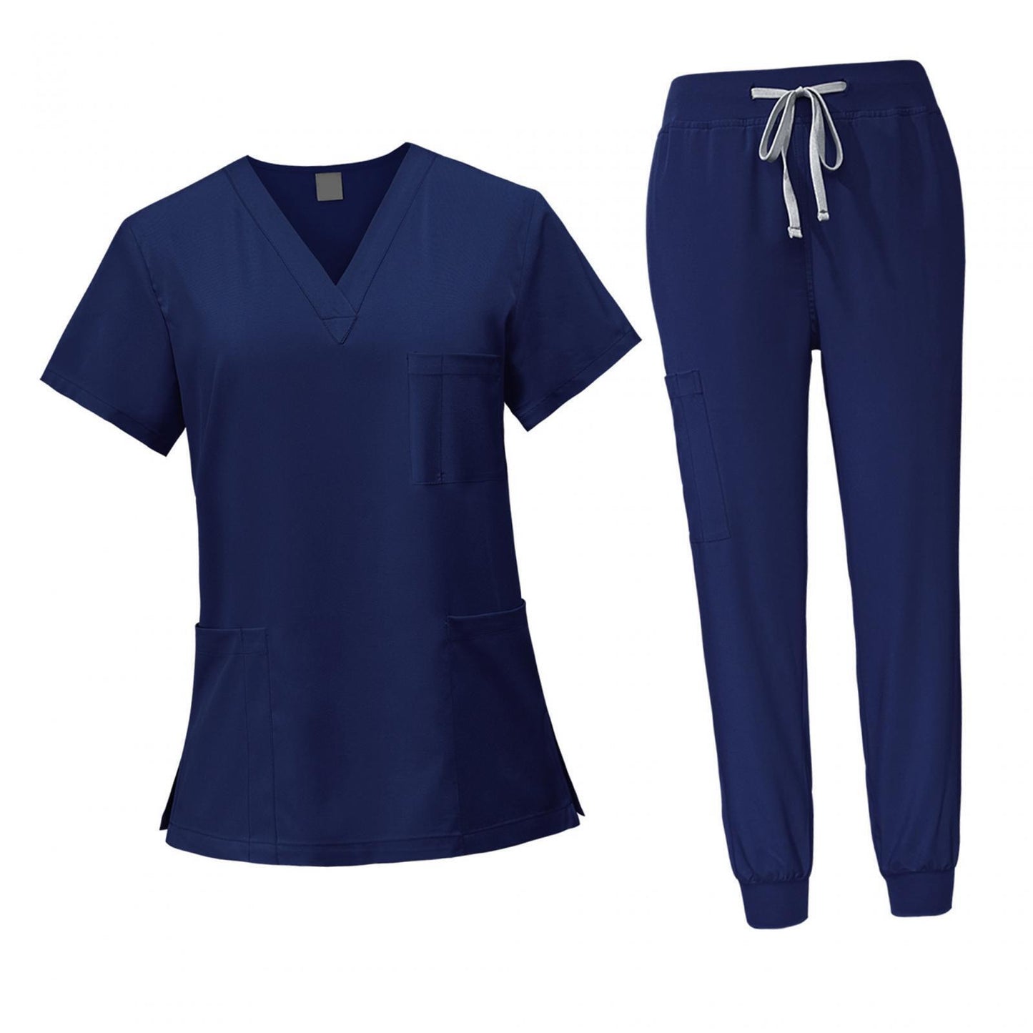 Scrubs Scrub Workwear Set for Women V Neck Top & Elastic Pants Casual Nurse Uniforms Lightweight & Comfortable