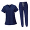 Scrubs Scrub Workwear Set for Women V Neck Top & Elastic Pants Casual Nurse Uniforms Lightweight & Comfortable