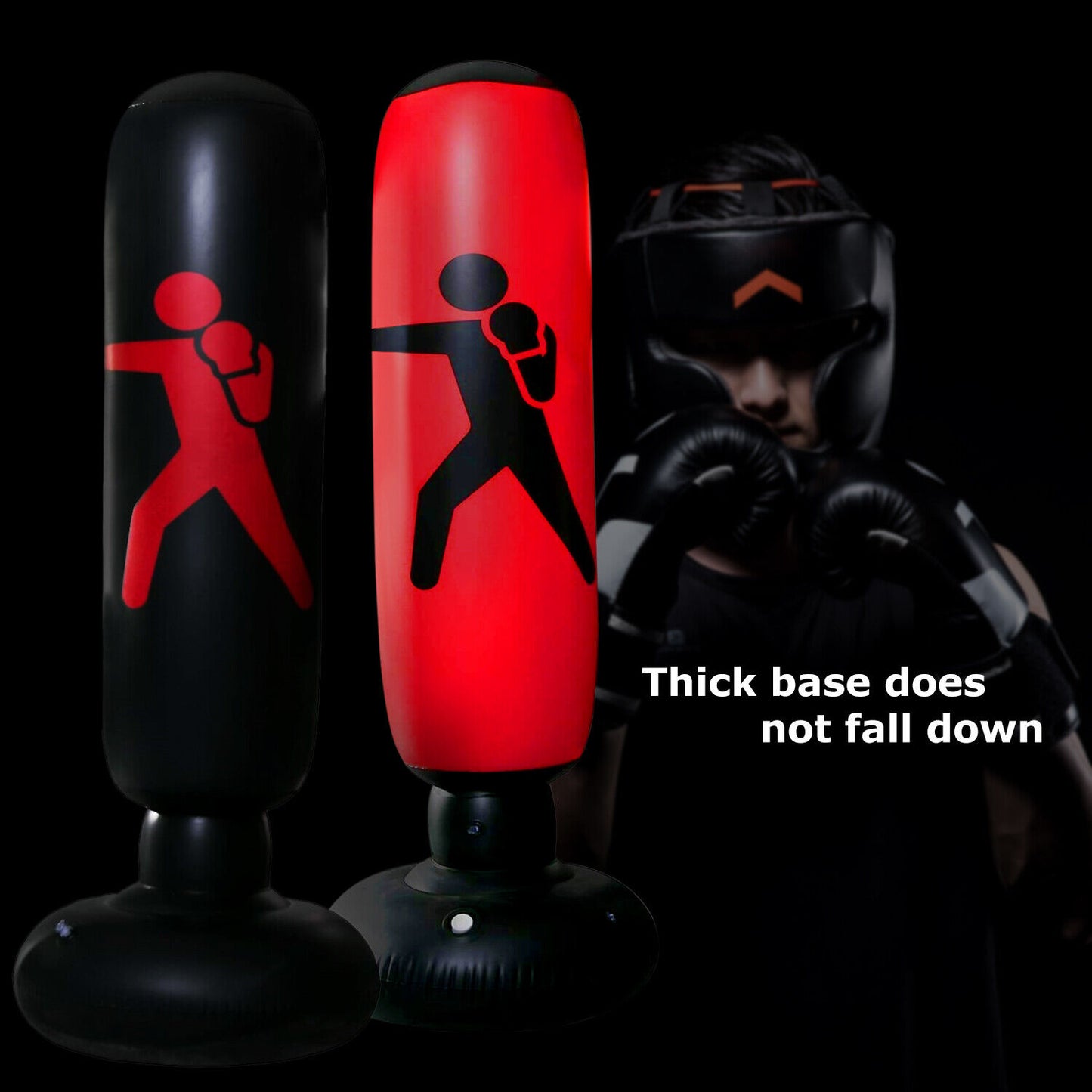 Inflatable Free Standing Punching Bag Boxing Cardio Kickboxing Fitness Training