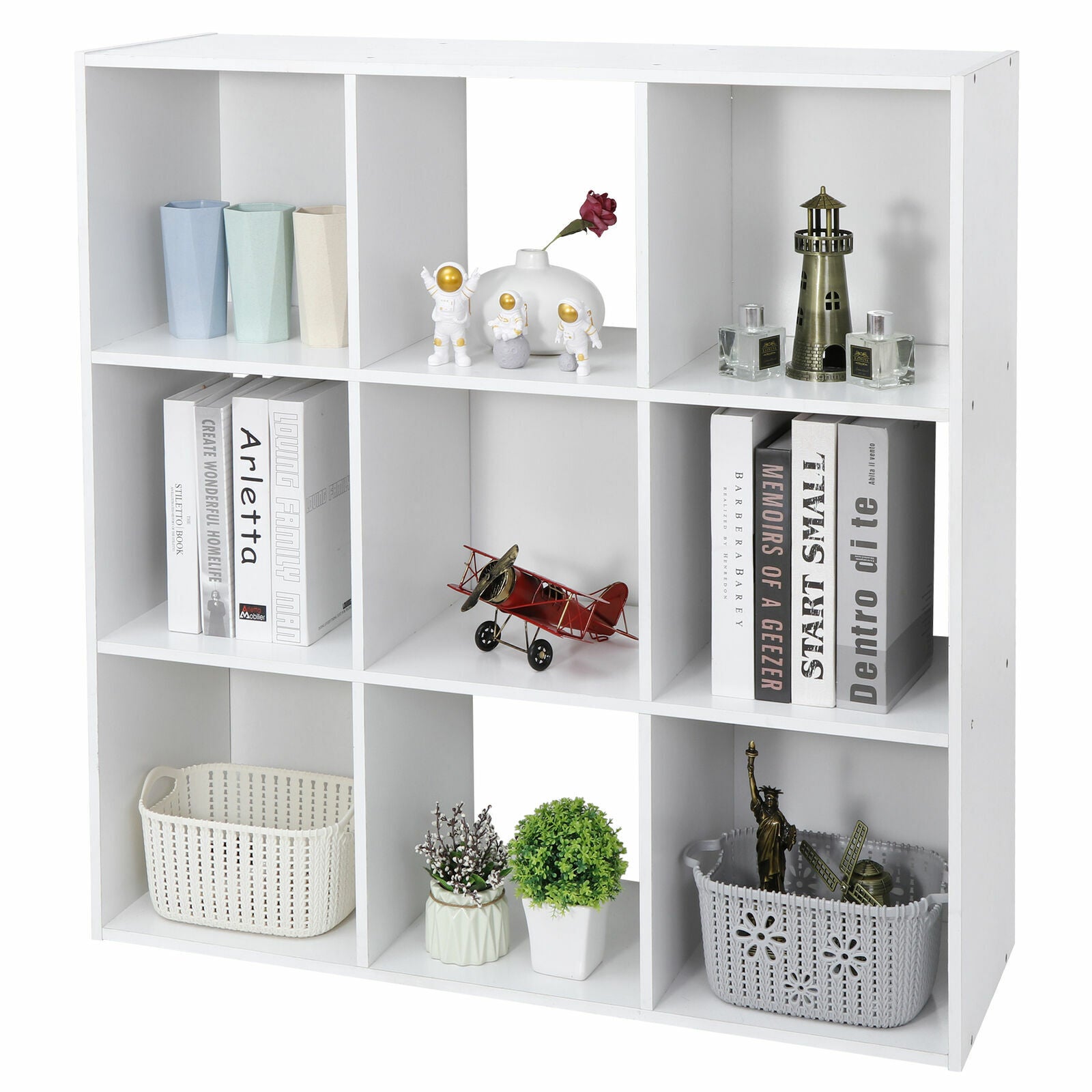 yarn storage Storage Cabinet with Adjustable Shelves - Space Saving 9-Cube Organizer for Bedroom, Living Room & Office