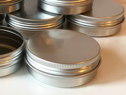 jewelry jar Silver Aluminum Tin Containers - Rust-Proof, Leak-Free Travel Jars for Cosmetics, Soap & DIY (Multiple Sizes)