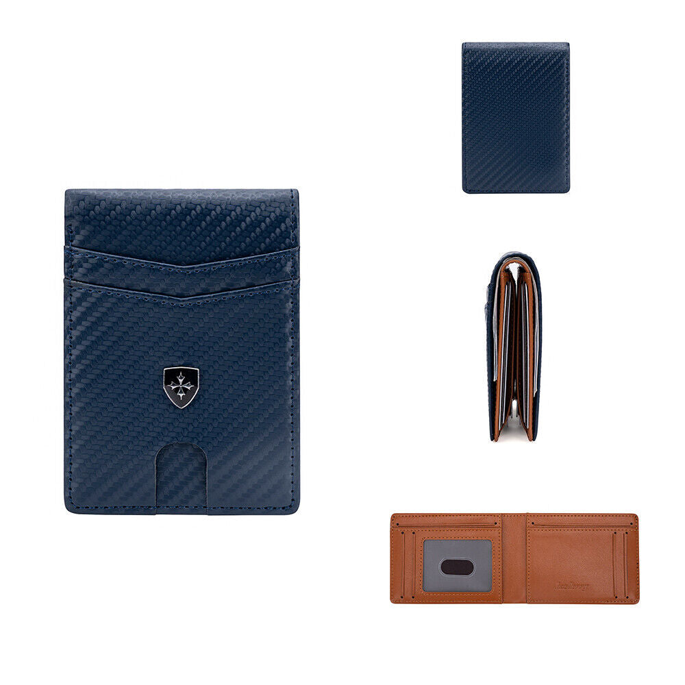 Men's RFID Blocking Wallet Slim Bifold – Minimalist Leather Card Holder for Front Pocket | Stylish & Secure Gift for Anniversary, Birthday, Christmas