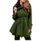 Winter Faux Fur Lapel Coat for Women - Double-Breasted Wool Trench Coat,Collar Womenswear Adjustable Belt Button Chic Comfortable Feminine Fit Jackets