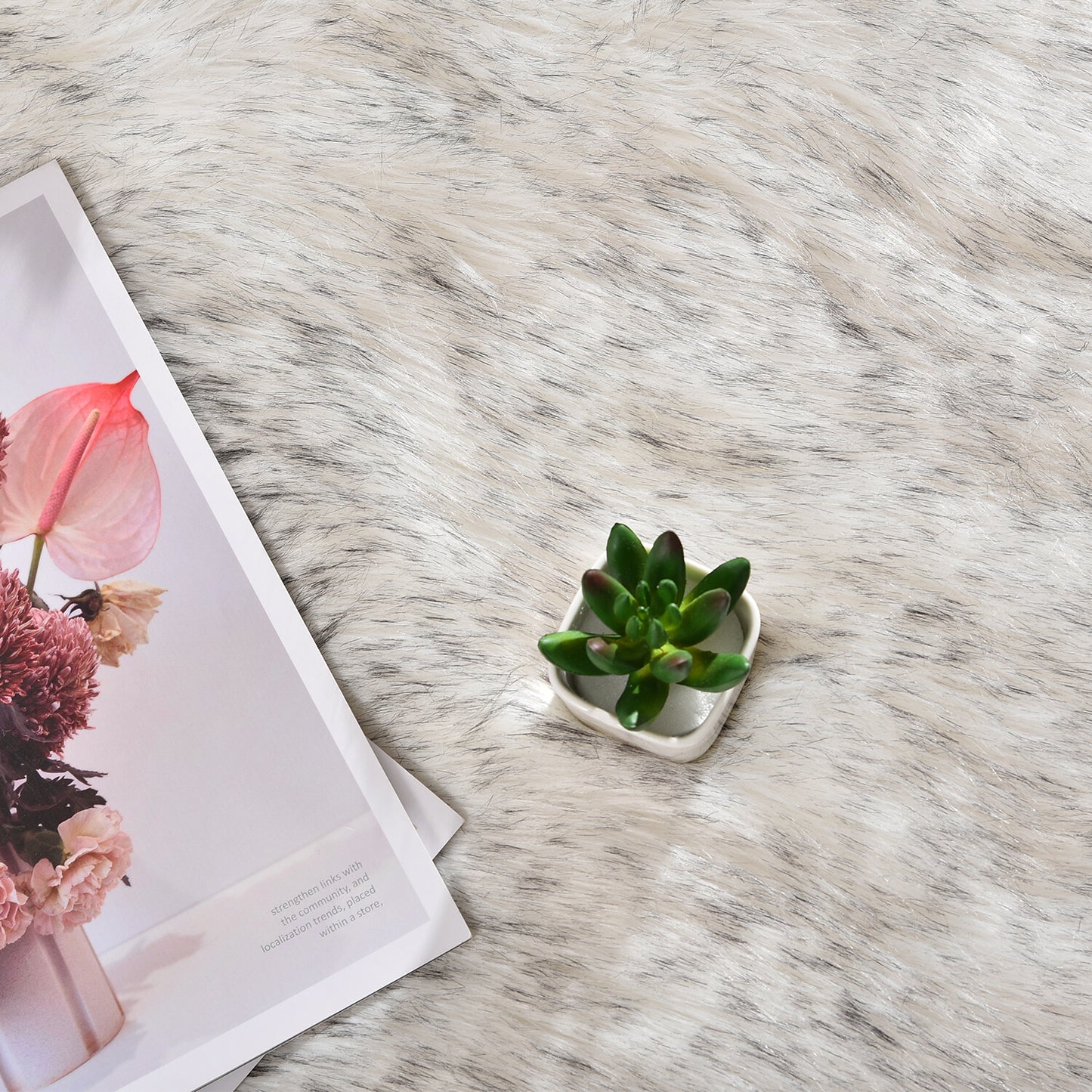 Faux Fur Sheepskin Fluffy Area Rugs round Shaggy Carpet for Bedroom Living Room