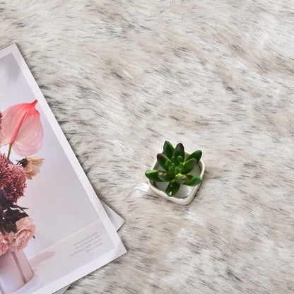 Faux Fur Sheepskin Fluffy Area Rugs round Shaggy Carpet for Bedroom Living Room