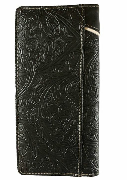 Cross Mens Wallet Western Bifold Check Book Style W058 Black