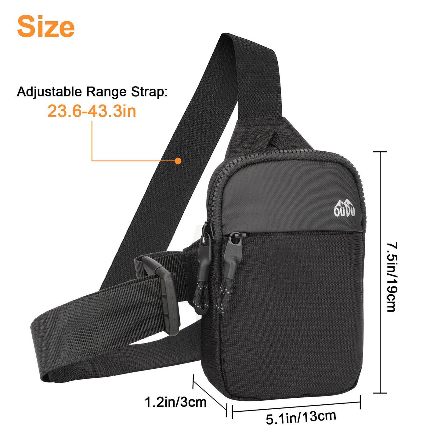 Men Women Sling Shoulder Bag Nylon Chest Pack Crossbody Travel Mini Phone Packet