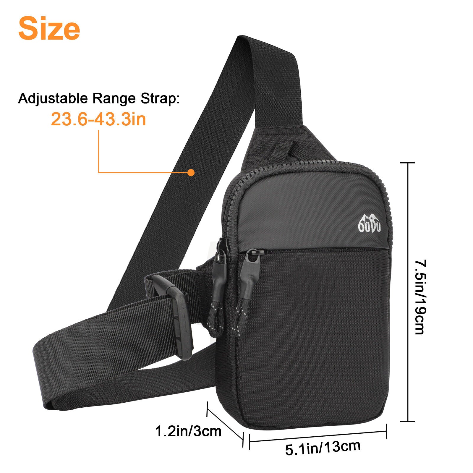 Men Women Sling Shoulder Bag Nylon Chest Pack Crossbody Travel Mini Phone Packet