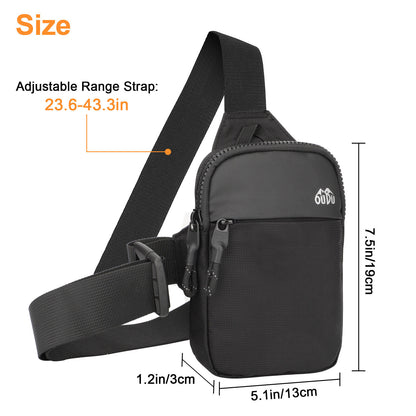 Men Women Sling Shoulder Bag Nylon Chest Pack Crossbody Travel Mini Phone Packet