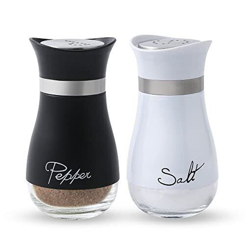 saltshaker, Salt and Pepper Shakers Set - 4oz Teal Stainless Steel with Glass Bottom, Refill, Elegant Kitchen Decor, Classic Design Seasoning Sturdy