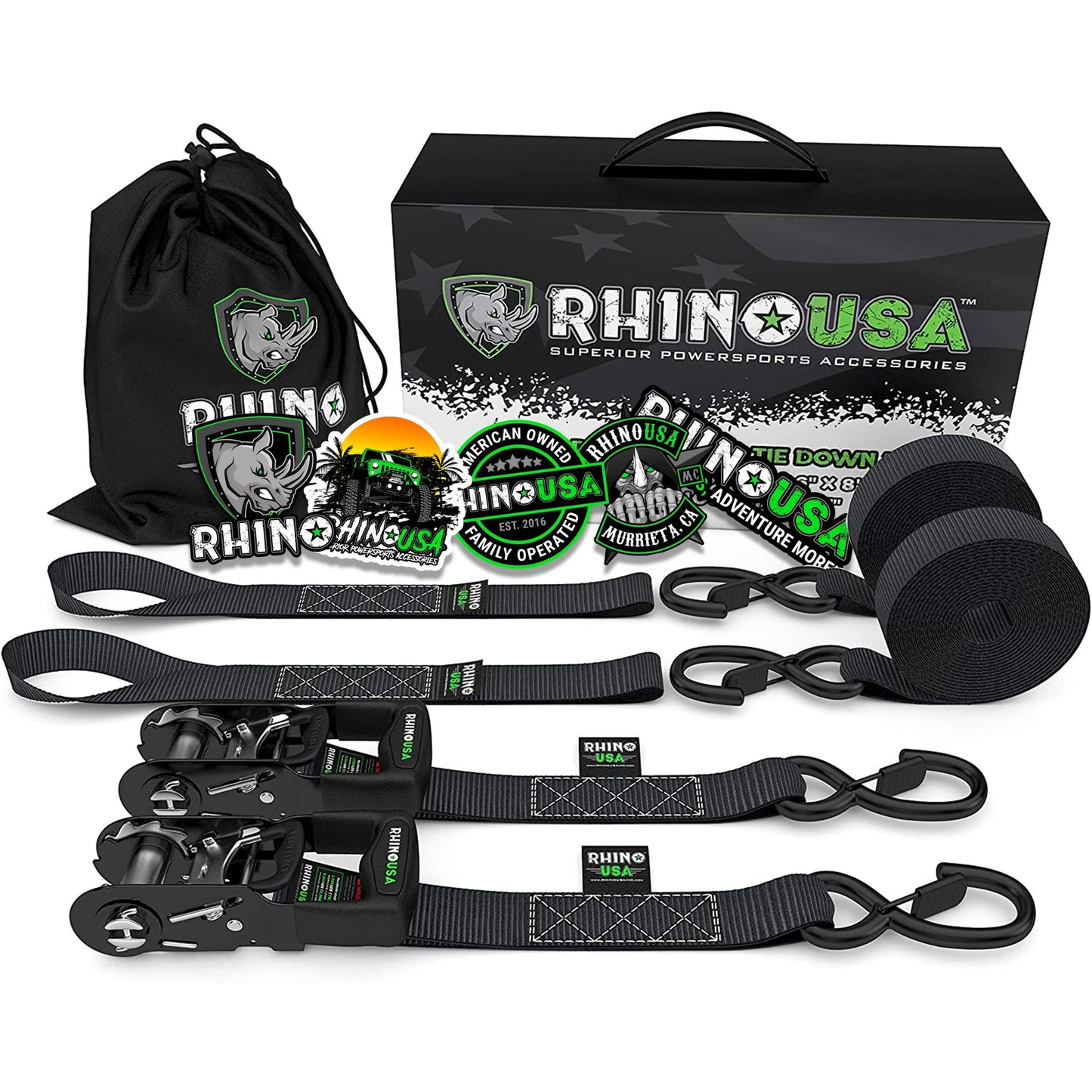 Heavy-Duty Ratchet Straps Motorcycle Tie Down Kit | 5,208lb Break Strength | 2-Pack with Padded Handles, Coated S-Hooks & Soft Loop Straps