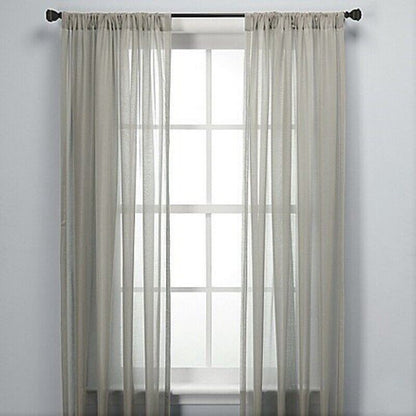 2 Piece Sheer Voile Window Elegance Curtains Drape Treatment 63, 84 Length