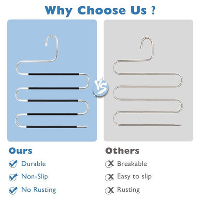 Trousers Hanger 5 Layers S Shape Pants Scarf Hanger Holder Closet Space Saver