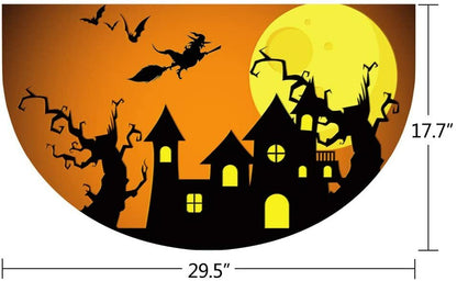 Half round Rubber Door Mat, Decorative Indoor Outdoor Non Slip Front Door Mat