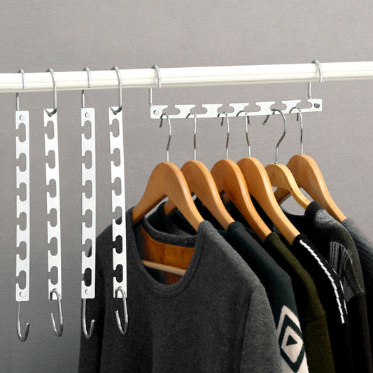 Space Saving Closet Organizers, 6 Pack Metal Wonder Hangers Hooks | Heavy-Duty Clothes Rack for Vertical & Horizontal Storage | Anti-Slip Hanging