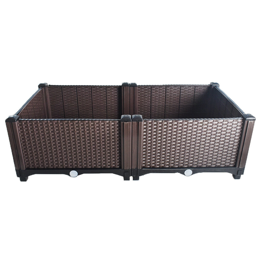 2X Elevated Rectangular Raised Garden Bed Flower Vegetable Grow Planter Care Box