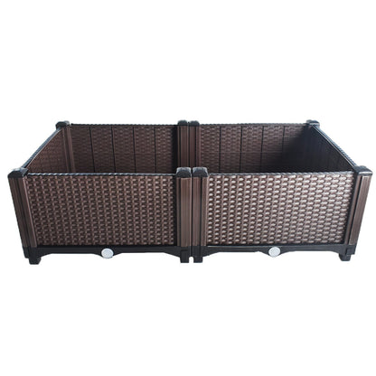 2X Elevated Rectangular Raised Garden Bed Flower Vegetable Grow Planter Care Box