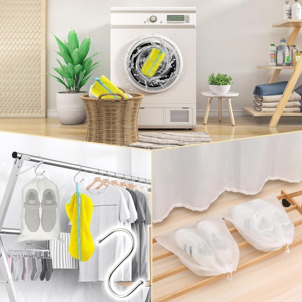 2Pcs Shoes Laundry Bag Shoe Washing Machine Cleaning Bag for Sneaker Tennis Shoe