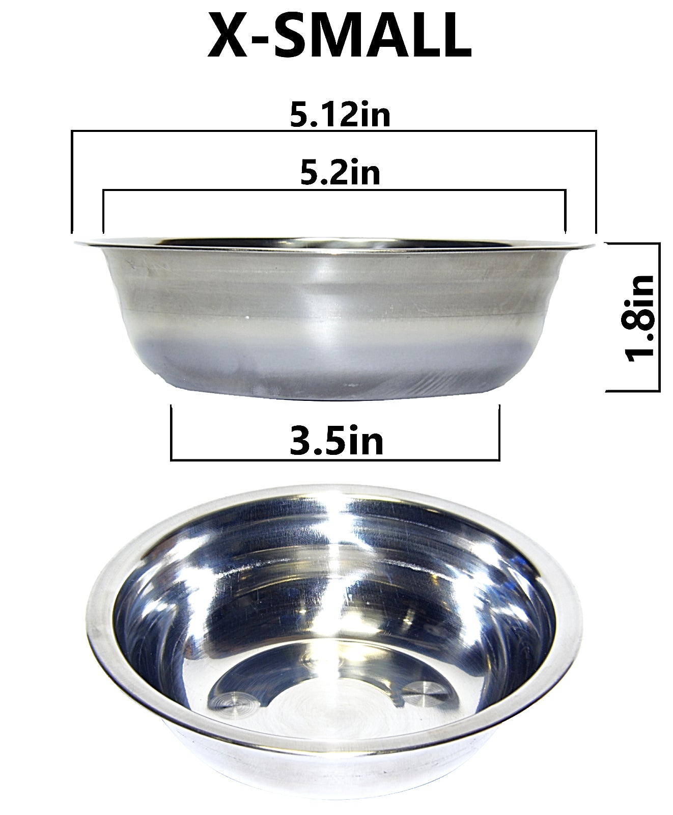 Set of 2 Dog Cat Pet Bowl Dish Metal STAINLESS STEEL Silver New XXS-XXL