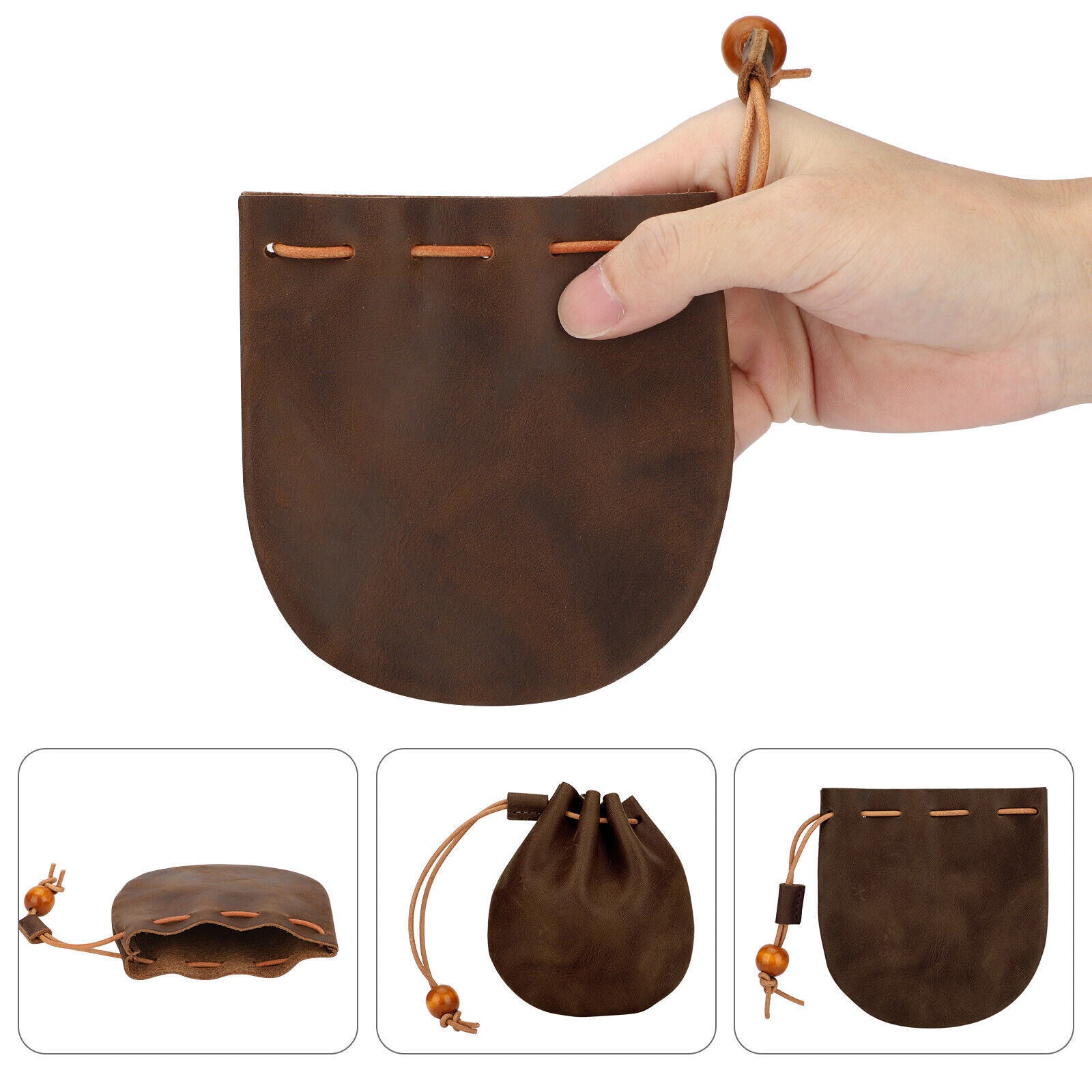 Leather Wallet Coin Pouch Case – Small Drawstring Bag Purse for Men & Women | Compact, Stylish & Durable, TikTok Must-Have for Everyday Use