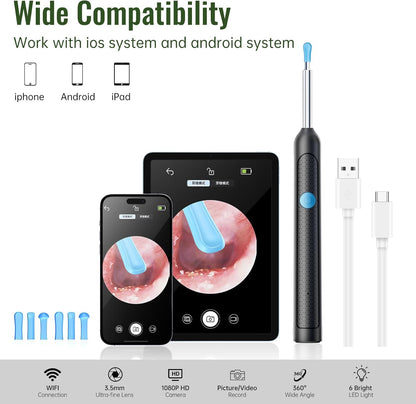 Ear Wax Remova Ear Wax Remover Tool with 8 Ear Set, Ear Cleaner with Camera USA