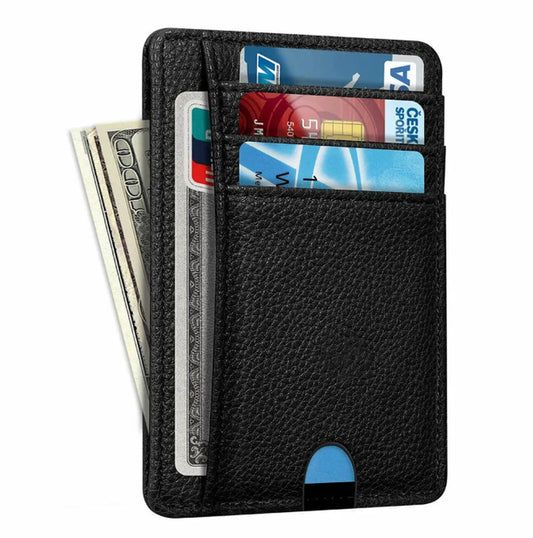 Men's RFID Blocking Leather Slim Wallet | Minimalist Design with 7 Card Slots, Coin Holder & Cash Pocket | Lightweight, Secure & Travel-Ready