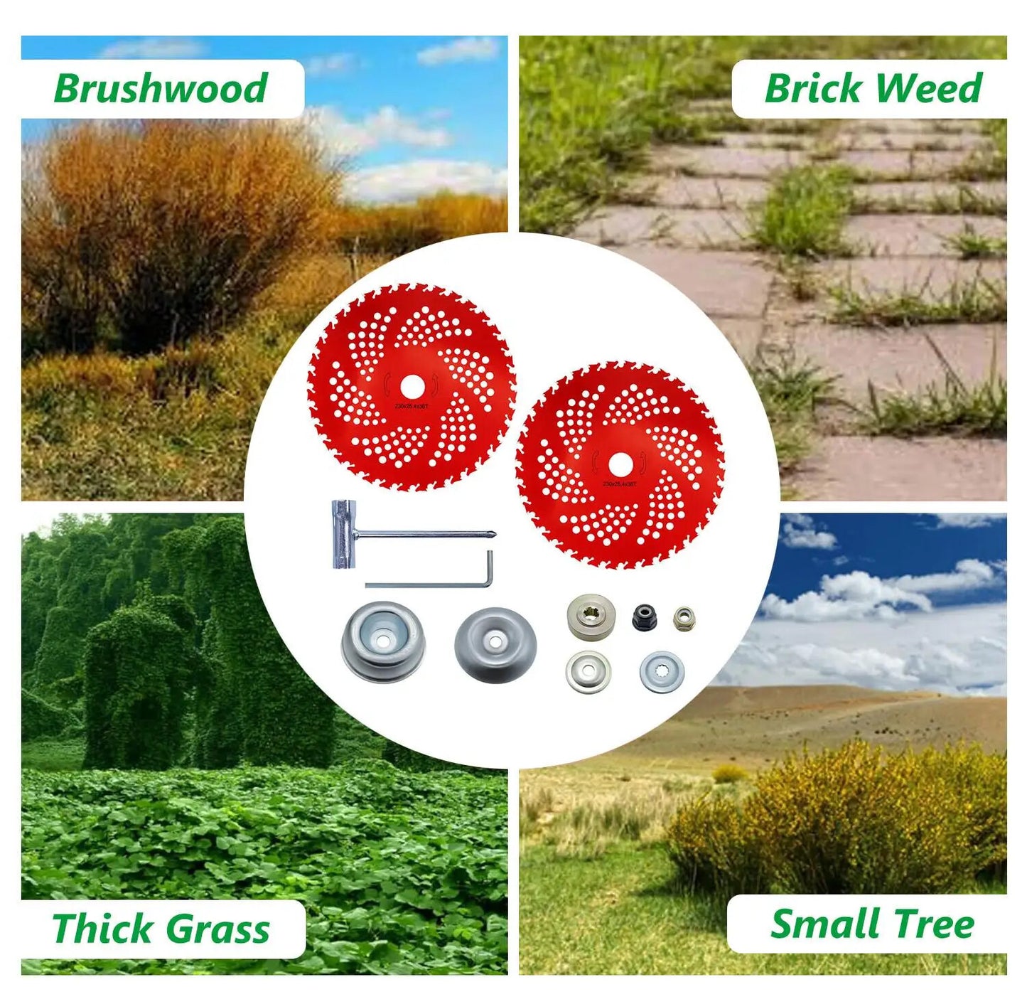 9"X 36 Teeth Carbide Tipped Blade Kit for Brush Cutter Trimmer Weed Eater 2 Pack
