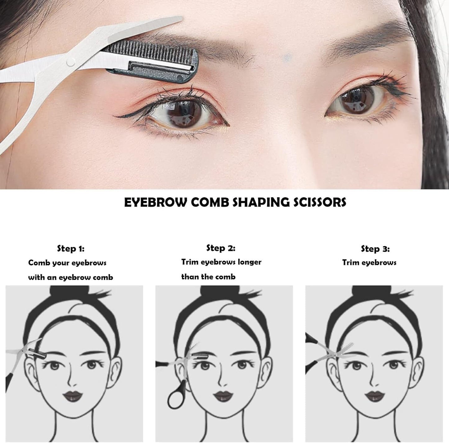 make up solutions EyebrowKit PrecisionTrimmer Tweezers Scissors BrowShaping GroomingTool MakeupEssentials BeautyMustHave