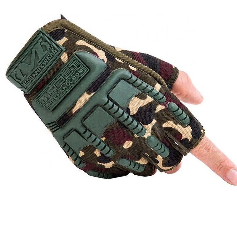 Tactical Half Finger Gloves Military Combat Police Camouflage Fingerless