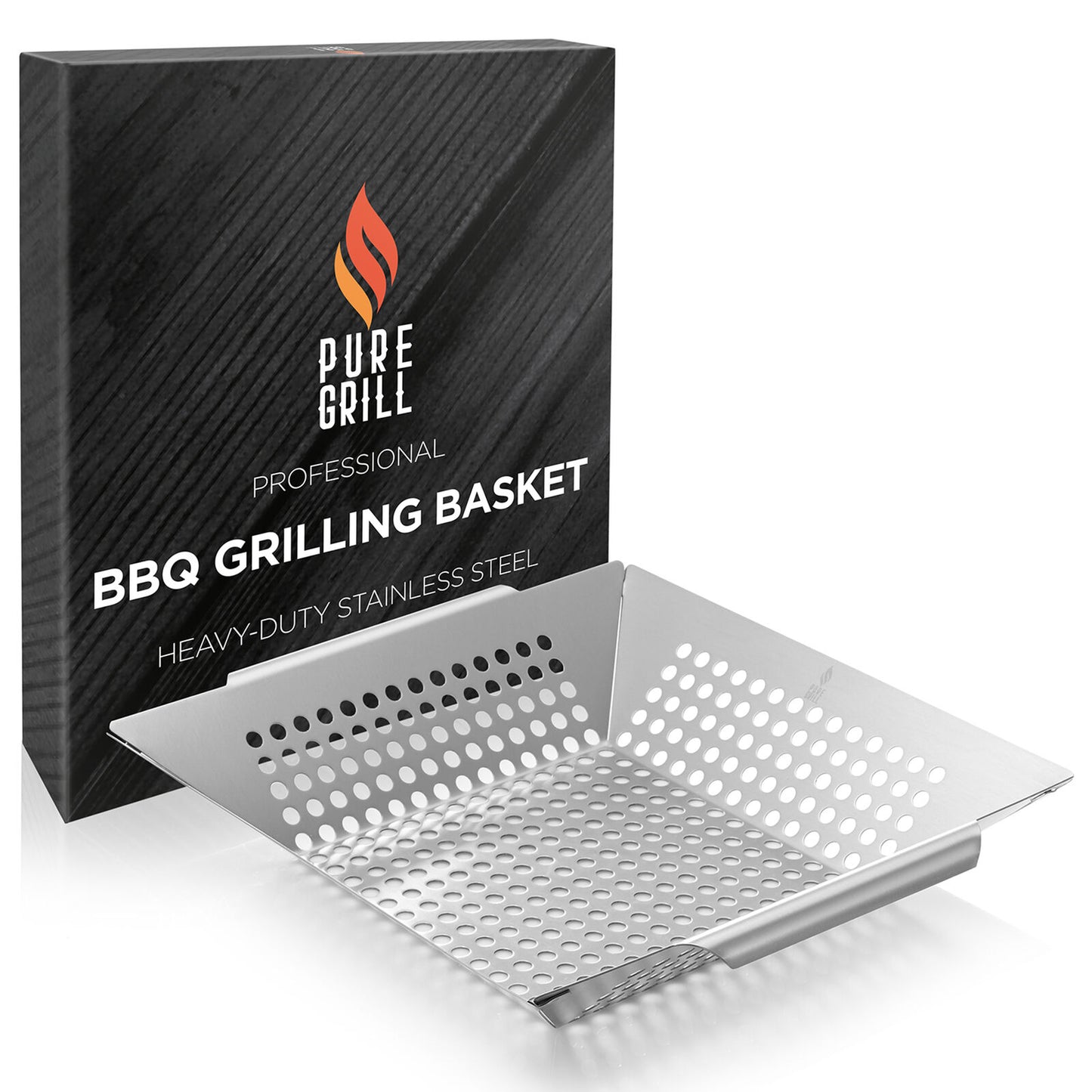 Vegetable Grill Basket - Stainless Steel Barbecue Wok Pan Tray for Grilling