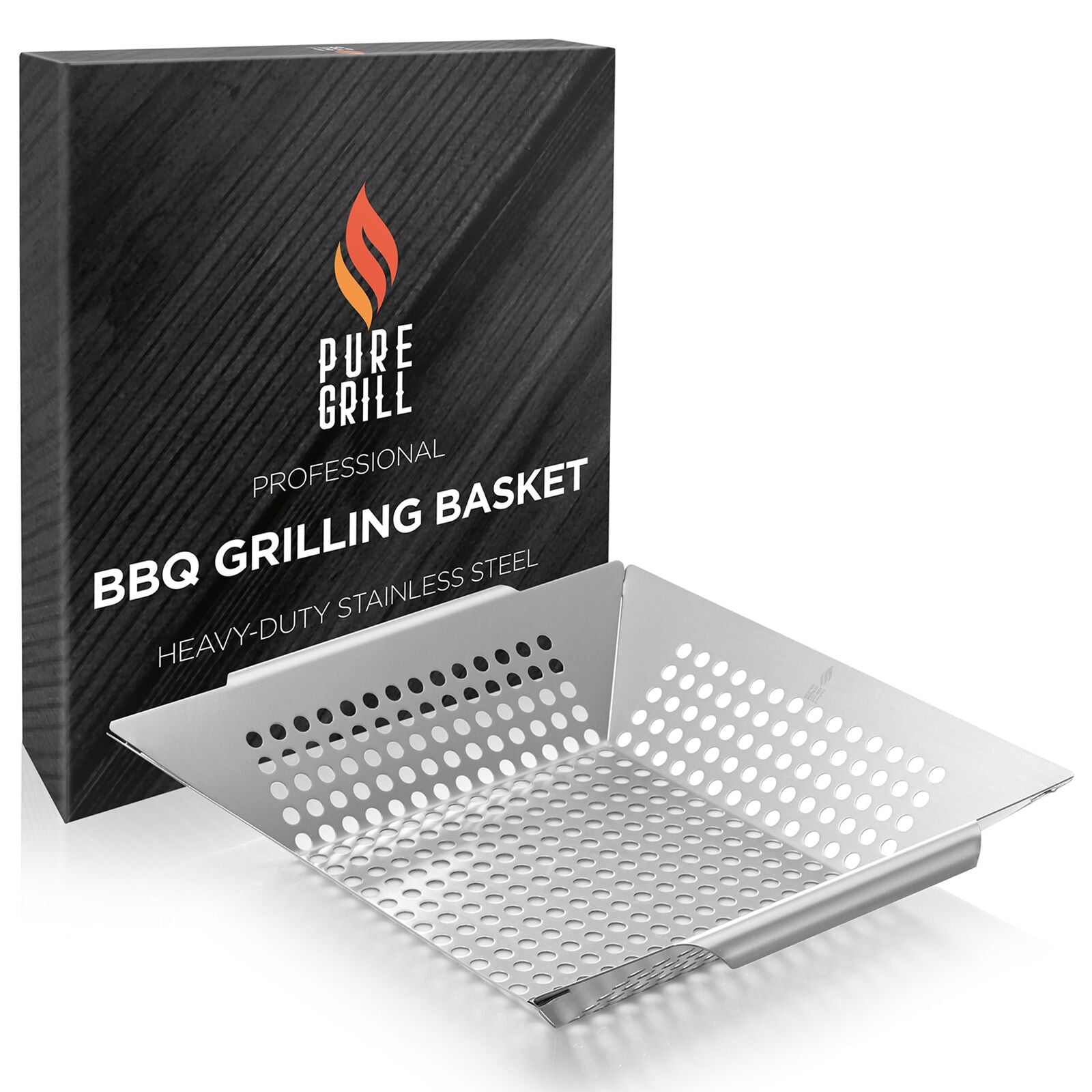 Vegetable Grill Basket - Stainless Steel Barbecue Wok Pan Tray for Grilling